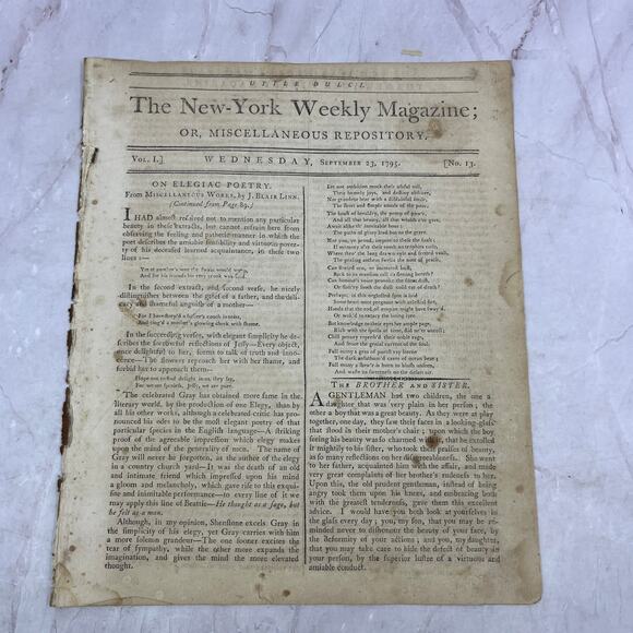 1795 Sep 23 - New York Weekly Magazine - History of Donna Elvira De Suarez D22